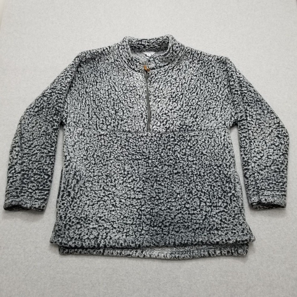 Time Tru Sherpa Sweater Mens XL Gray‎ Zip Pockets Pullover